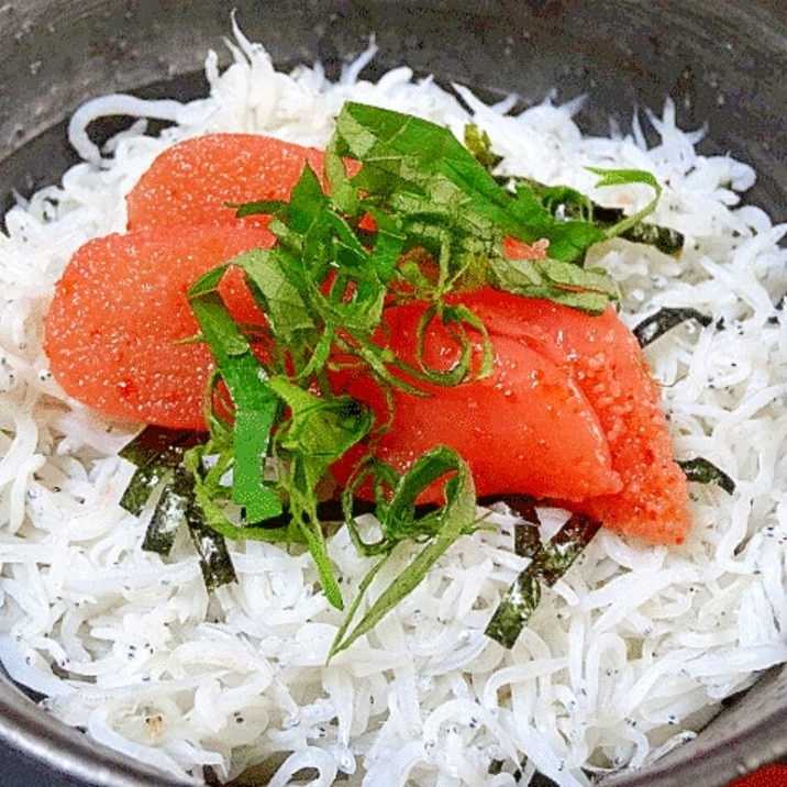 簡単で旨い☆　「釜揚げしらす明太子丼」